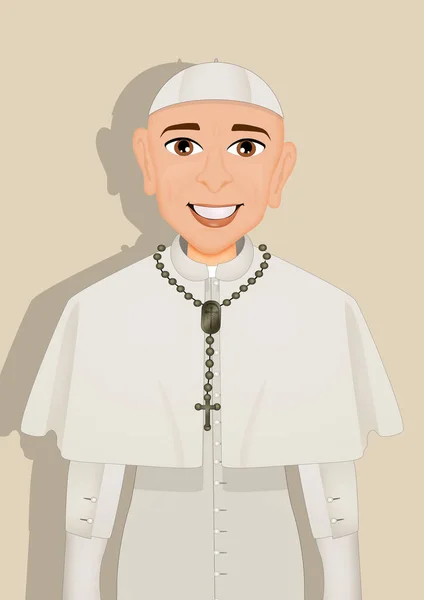 Illustration Funny Pope — Fotografia de Stock