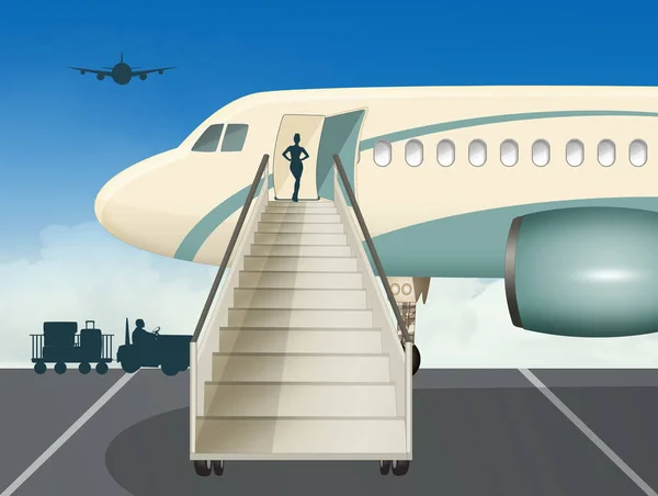Illustration Airplane Ready Disembark Passengers — Stockfoto