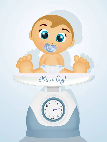 Ilustração Anúncio Para Bebê Macho — Fotografia de Stock