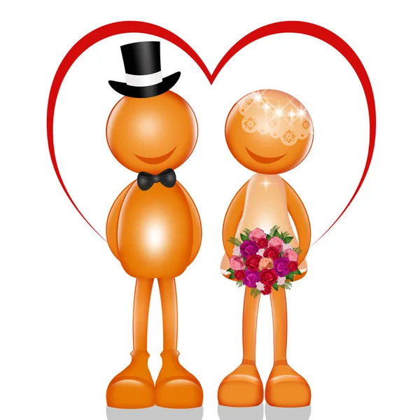 Ilustração Homens Casamento Estilizados — Fotografia de Stock
