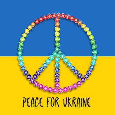 Illustration of peace and love for Ukraine