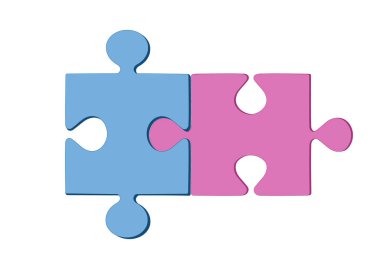 pink and blue pair puzzle pieces