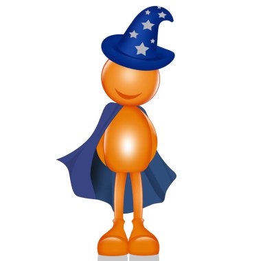 illustration of stylized magician man