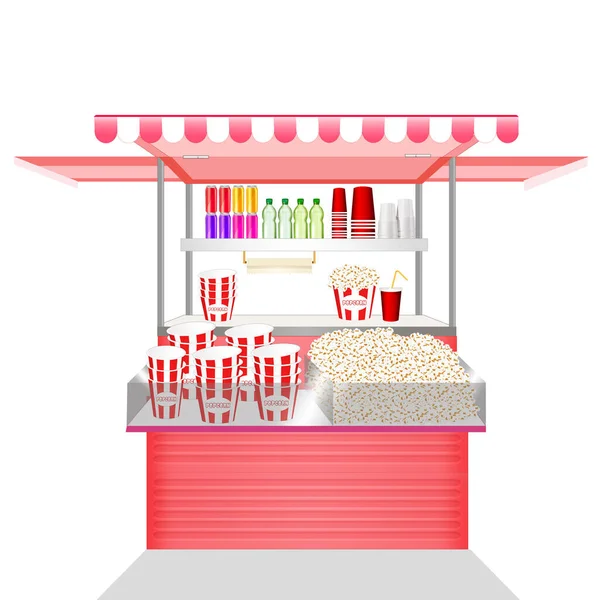 Illustration Popcorn Kiosk — Stock Photo, Image