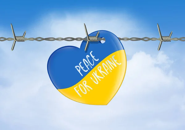 Απεικόνιση Της Καρδιάς Αγάπη Για Την Ουκρανία — Φωτογραφία Αρχείου