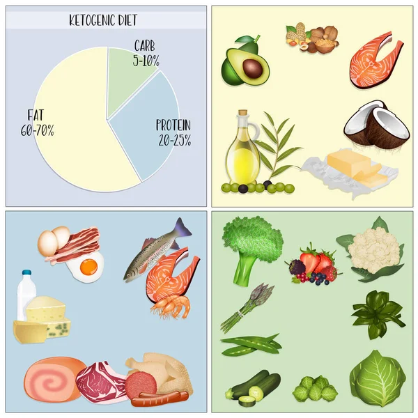 Illustration Schemat För Den Ketogena Kosten — Stockfoto