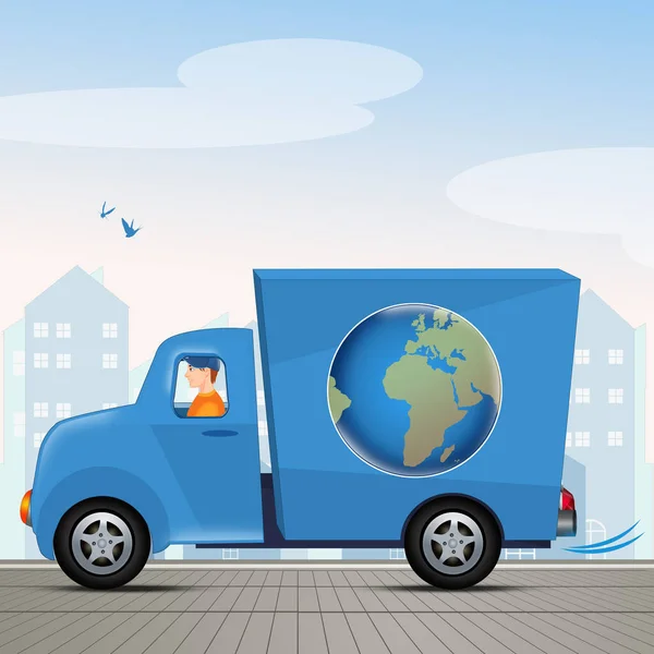 Illustration Humanitarian Aid Truck — Zdjęcie stockowe