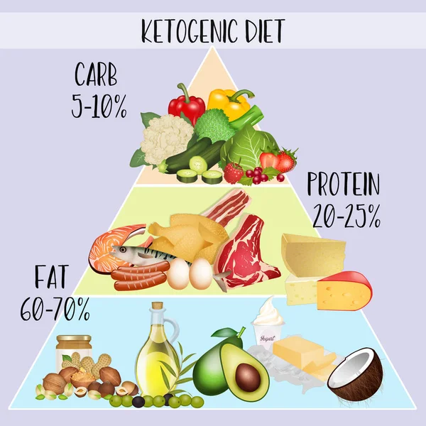 Ilustración Macronutrientes Dieta Cetogénica Imagen de stock