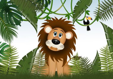 Vahşi ormandaki aslan