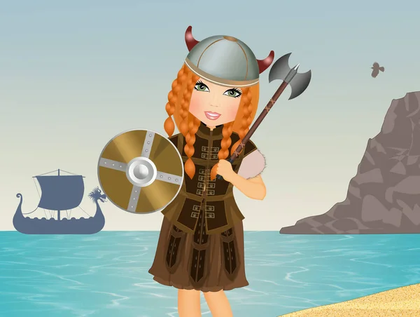 Illustration Viking Woman — Stock Photo, Image