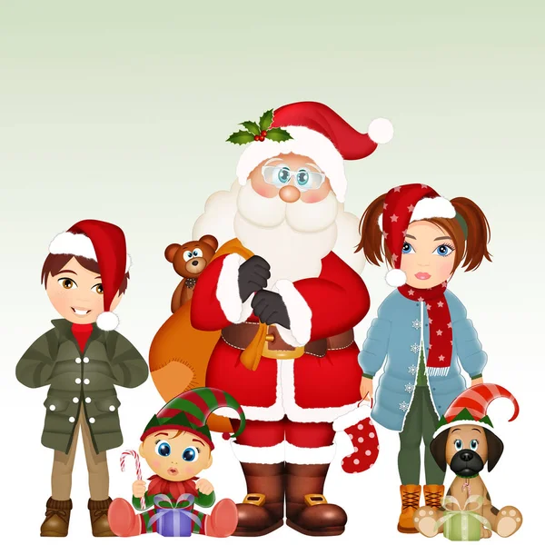 Illustration Family Christmas — Stock Photo, Image