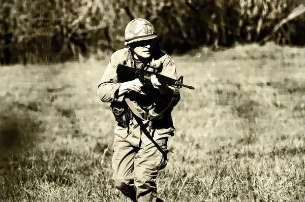 Amerikai katona a harc Stock Kép