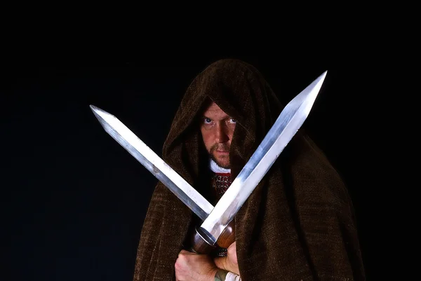 Hooded Swordsman — Stock Photo, Image