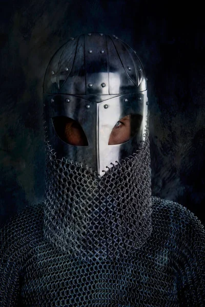 ヘルメットを閉じバイキング戦士 — ストック写真