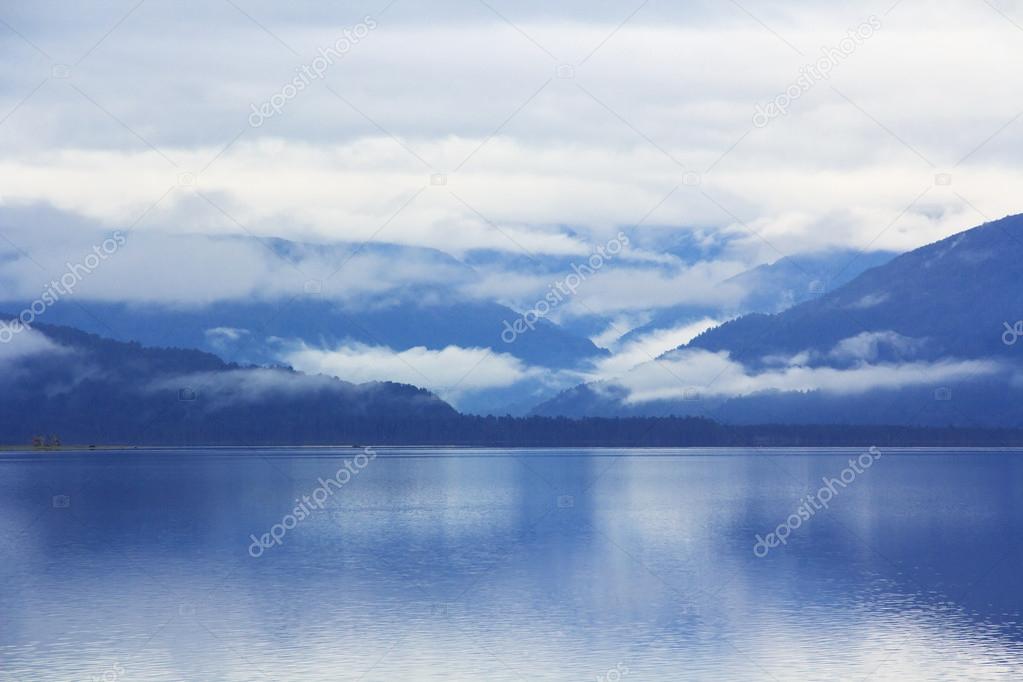 Mountain blue lake lanscape