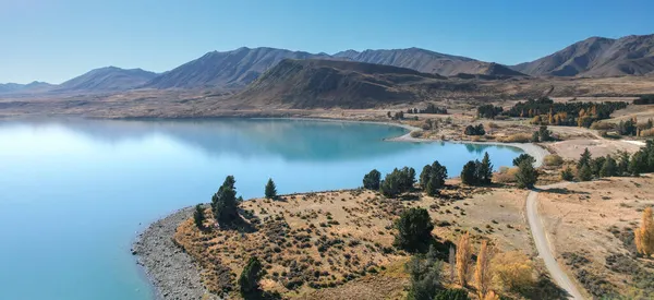 Beau paysage d'automne au lac de Nouvelle-Zélande Tekapo, Île du Sud — Photo