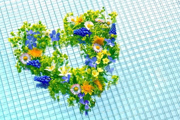 Coração de flores de primavera — Fotografia de Stock