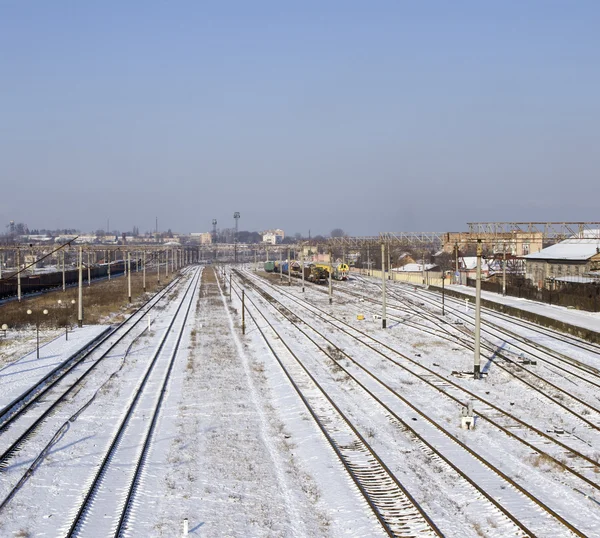 Demiryolu karda — Stok fotoğraf