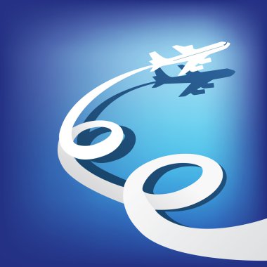 koyu mavi gökyüzünde uçak uçar