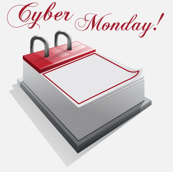 Calendar cyber monday on a white background — Stock Vector