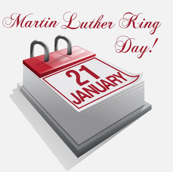 Calendario 21 gennaio Martin Luther King Day — Vettoriale Stock