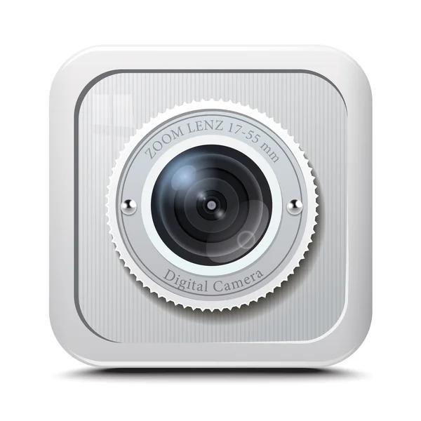 Icon camera grey isolated on a white background. Vector — Stock Vector