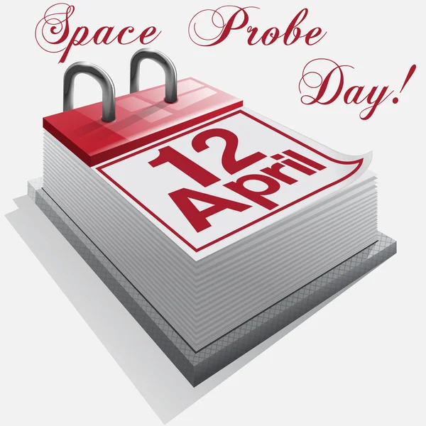 Calendar 12 April .Space Probe Day. — Stock Vector