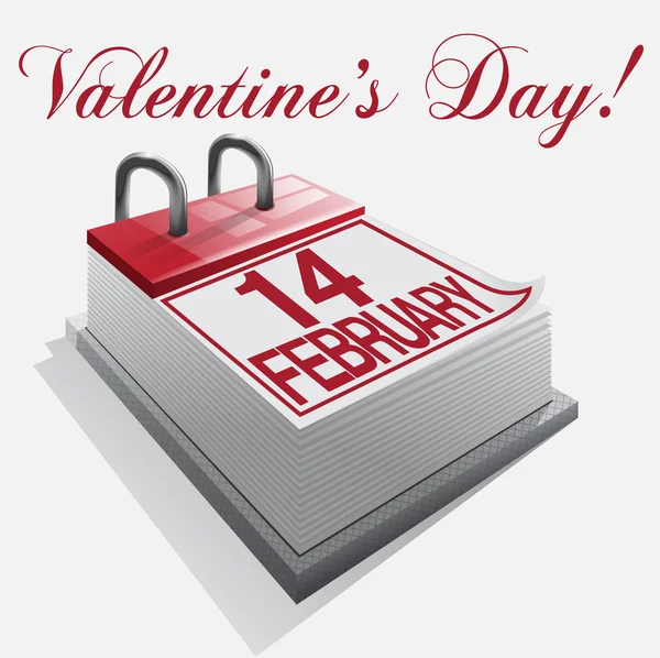 Calendar 14 february Valentine's Day — Stock Vector