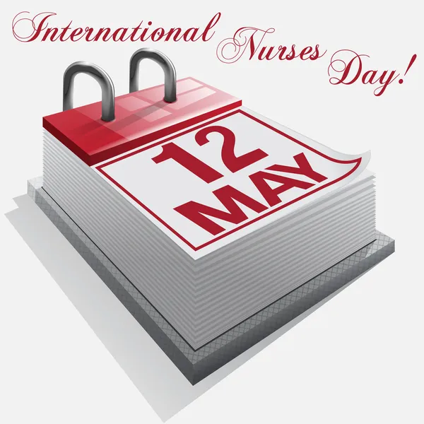 Calendar.12 może. Międzynarodowy Dzień pielęgniarek. — Wektor stockowy