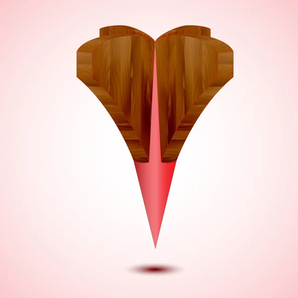 En bois rouge Carte Pointer Icône. Vecteur — Image vectorielle