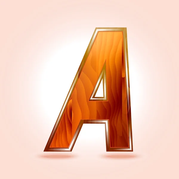 Alphabet en bois, lettre A. Vector — Image vectorielle