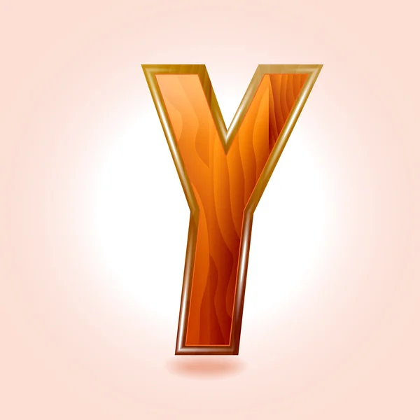 Alphabet wooden, letter Y. Vector — Stock Vector