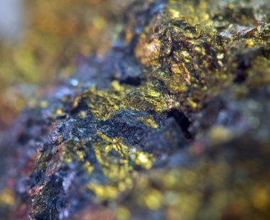 Nugget. değerli metaller, kristaller. aşırı closeup