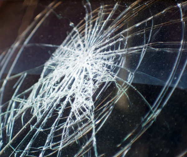 Gebroken glas in auto — Stockfoto