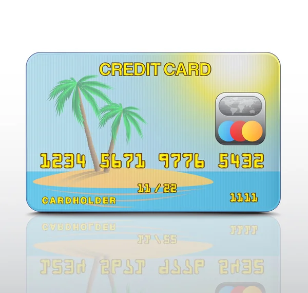Кредитна картка з зображенням острова. Векторні — стоковий вектор