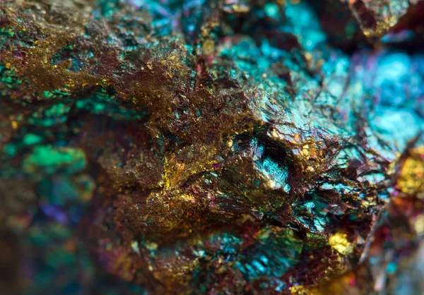 Crystal, nugget, goud, brons, koper, ijzer. macro. extreme sluiten — Stockfoto