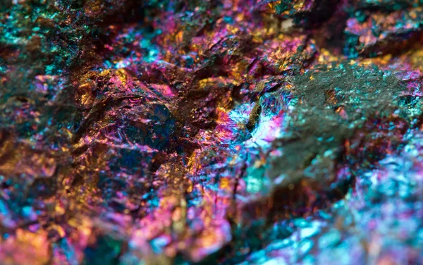 Crystal, nugget, goud, brons, koper, ijzer. macro. extreme sluiten — Stockfoto