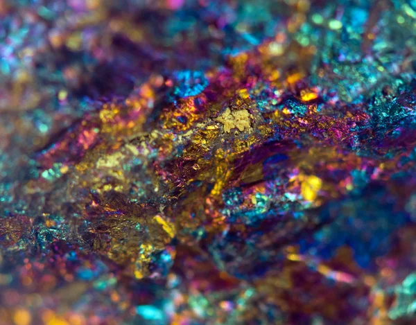 Crystal, nugget, goud, brons, koper, ijzer. macro. extreme sluiten — Stockfoto