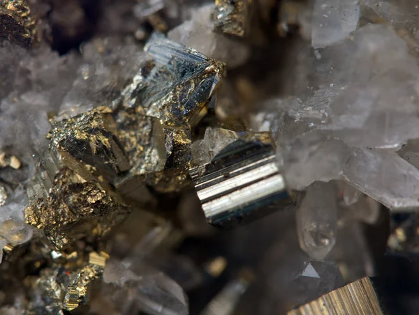 stock image Crystal,nugget, gold, bronze, copper, iron. Macro. Extreme close