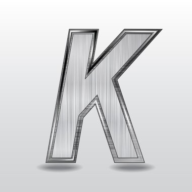 alfabe metal, mektubu k. vektör