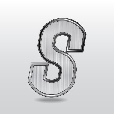 alfabet metaal, brief s. vector