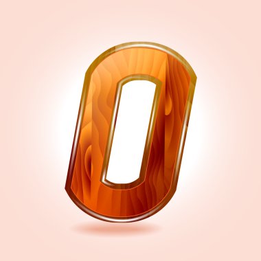 rakam sıfır, ahşap 0. vektör