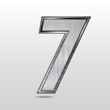 figür 7, metal, vektör, 7