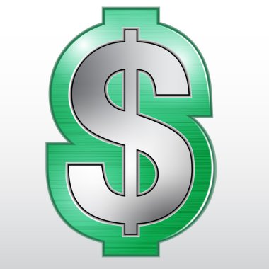 dolar ABD imzala. yeşil metal yapı. vektör