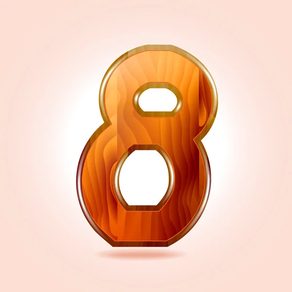 Σχήμα οκτώ, 8 ξύλινα. διάνυσμα — Διανυσματικό Αρχείο
