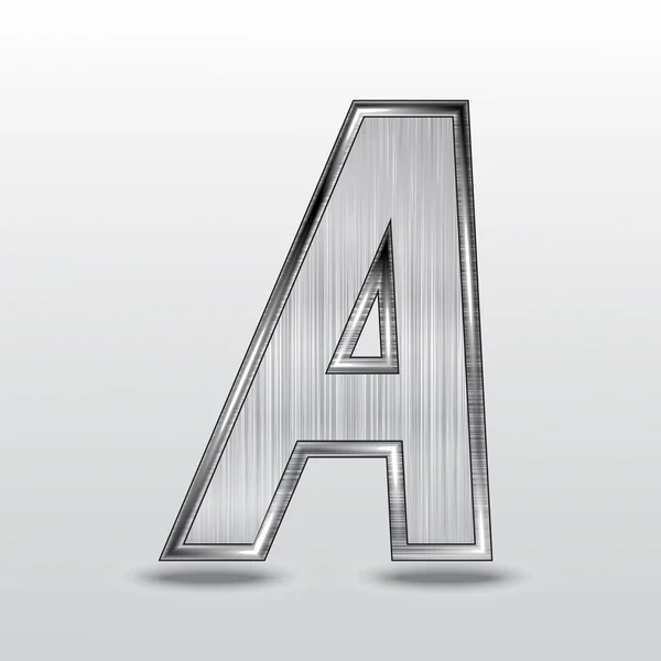Alfabeto metálico, letra A. Vetor — Vetor de Stock