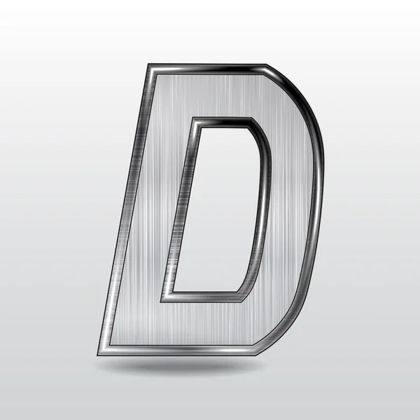 Alphabet metal, lettre D. Vector — Image vectorielle