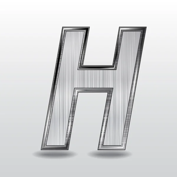 Алфавитный металл, буква H. Вектор — стоковый вектор