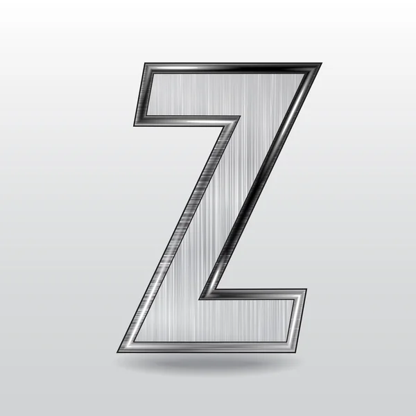 Alphabet metal, lettre Z. Vector — Image vectorielle