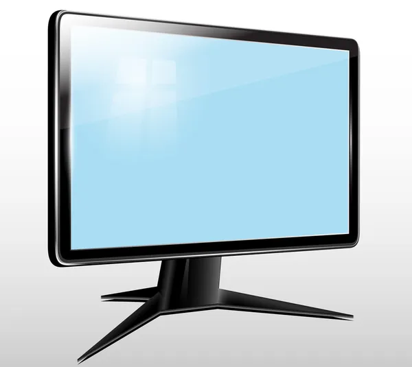 Monitor, pantalla de la computadora, lcd, tv, caja de plástico.Vector — Vector de stock